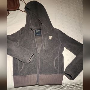 American Eagly dark gray Teddy zip-up
